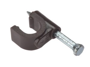 Cable Clip Round Coax Brown 6-7mm Box 100 FORRCC67BR