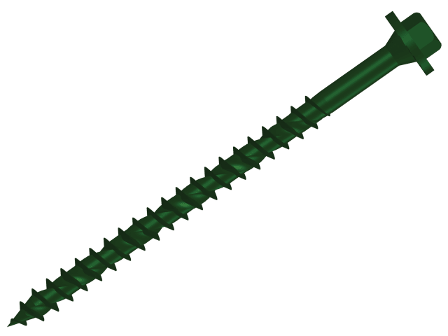 Hexagonal/Torx® Compatible Timber T30 Screws Green 7x150mm Tub 50 FORTF7150