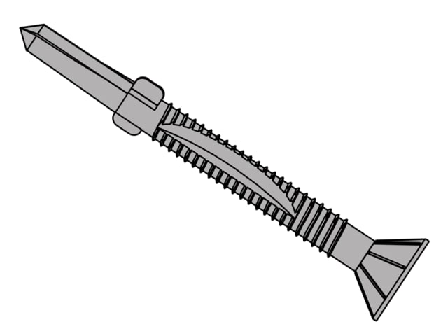 TechFast Timber to Steel CSK/Wing Screw No.5 Tip 5.5 x 120mm Box 50 FORTFC55120H
