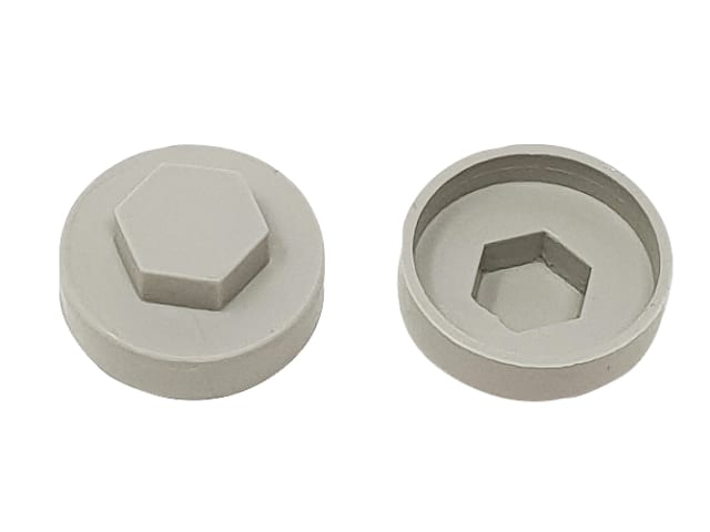 TechFast Cover Cap Goosewing Grey 16mm (Pack 100) FORTFCC16GG