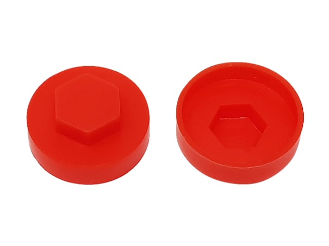 TechFast Cover Cap Poppy Red 19mm (Pack 100) FORTFCC19PR