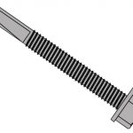 TechFast Roofing Sheet to Steel Hex Screw No.5 Tip 5.5 x 100mm Box 100 FORTFH55100H