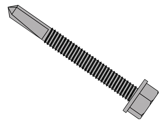 TechFast Roofing Sheet to Steel Hex Screw No.5 Tip 5.5 x 100mm Box 100 FORTFH55100H