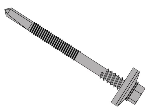 TechFast Composite Panels to Steel Hex Screw No.5 Tip 5.5 x 105mm Box 100 FORTFH55105H