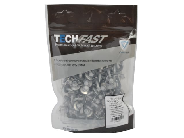 TechFast Hex Head Stitching Screw Self-Drill 6.3 x 22mm Pack 100 FORTFHS6322 - Image 2