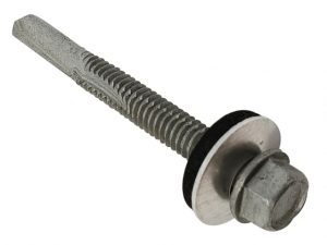 TechFast Roofing Sheet to Steel Hex Screw & Washer No.5 Tip 5.5 x 120mm Box 50 FORTFHW5120H