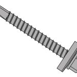 TechFast Roofing Sheet to Steel Hex Screw & Washer No.3 Tip 5.5 x 38mm Box 100 FORTFHW5538L