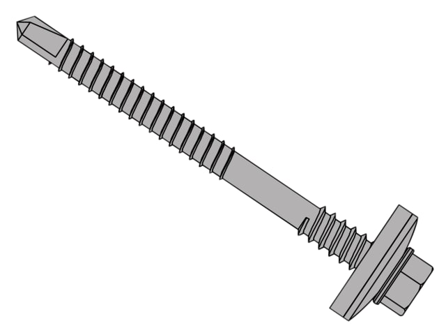 TechFast Composite Panels to Steel Hex Screw No.3 Tip 5.5 x 80mm Box 100 FORTFHW5580L