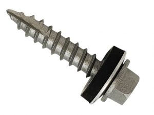 TechFast Metal Roofing to Timber Hex Screw T17 Gash Point 6.3 x 32mm Box 100 FORTFHWP6332
