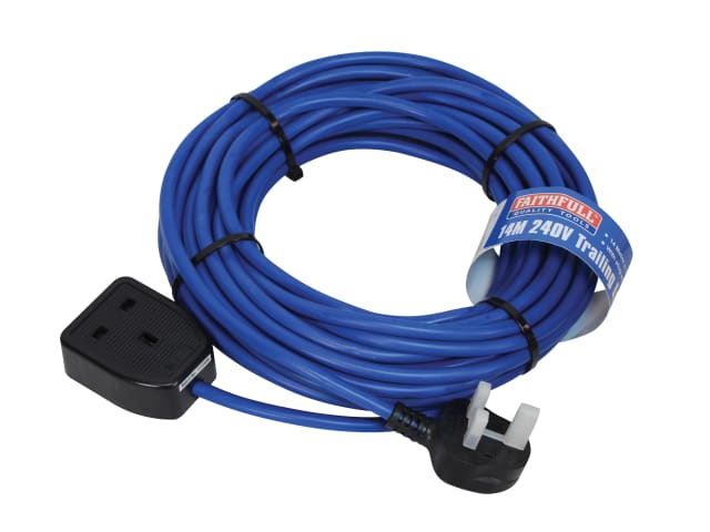 Trailing Lead 240V 13A 1.5mm Cable 14m FPPTL14M