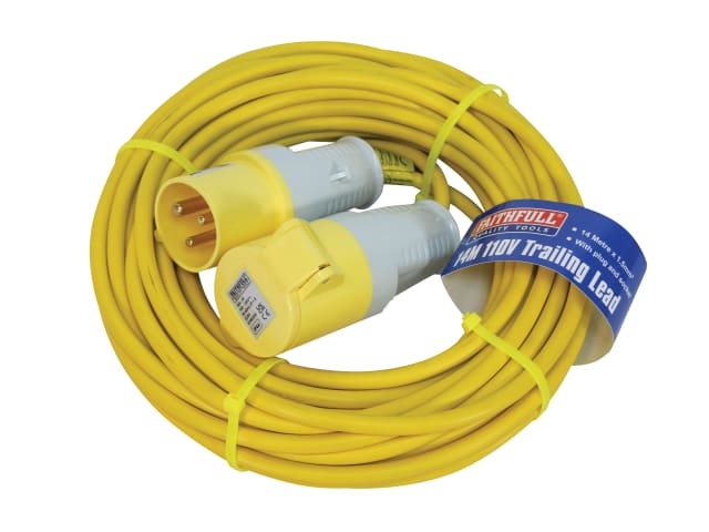 Trailing Lead 110V 16A 1.5mm Cable 14m FPPTL14ML