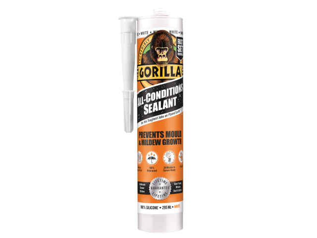 Gorilla Mould Resistant Sealant White 295ml GRGSEALWH295