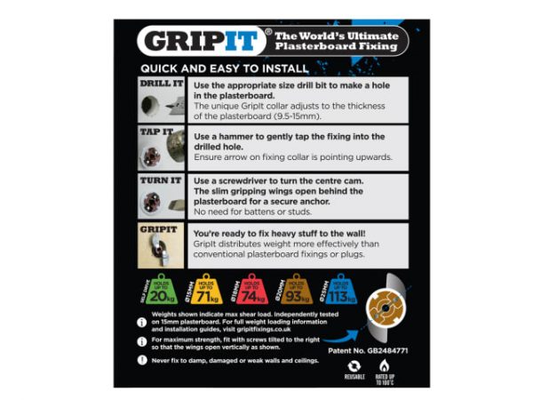 Brown Plasterboard Fixings 20mm (Pack 4) GRP204 - Image 5