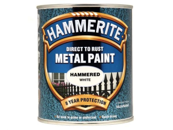 Direct to Rust Hammered Finish Metal Paint White 750ml HMMHFW750