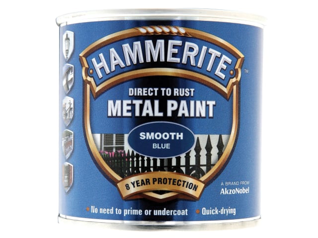 Direct to Rust Smooth Finish Metal Paint Blue 250ml HMMSFB250