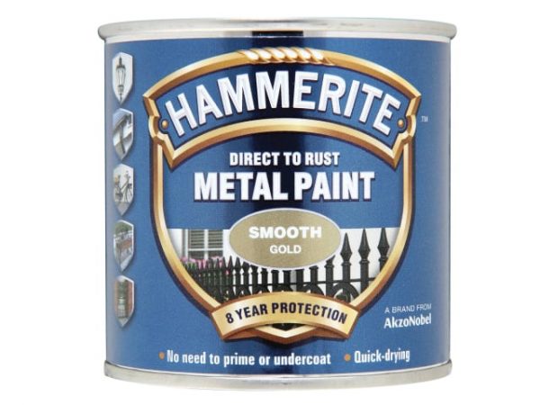 Direct to Rust Smooth Finish Metal Paint Gold 250ml HMMSFGO250