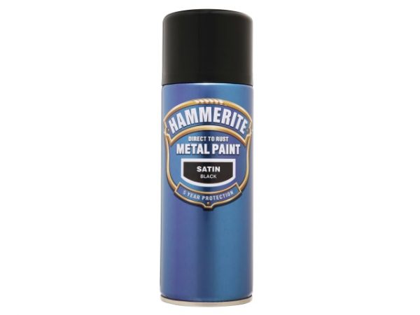 Direct to Rust Smooth Finish Aerosol Satin Black 400ml HMMSFSBAERO