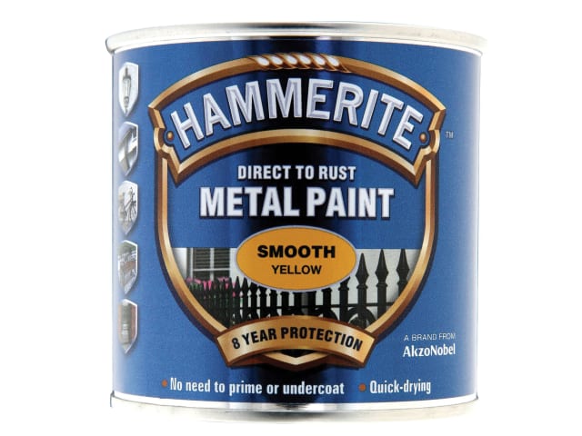 Direct to Rust Smooth Finish Metal Paint Yellow 250ml HMMSFY250