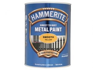 Direct to Rust Smooth Finish Metal Paint Yellow 5 Litre HMMSFY5L