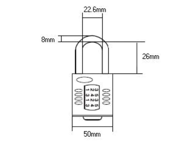 CP50 Combination Padlock 4-Wheel 50mm HSQCP50 - Image 2