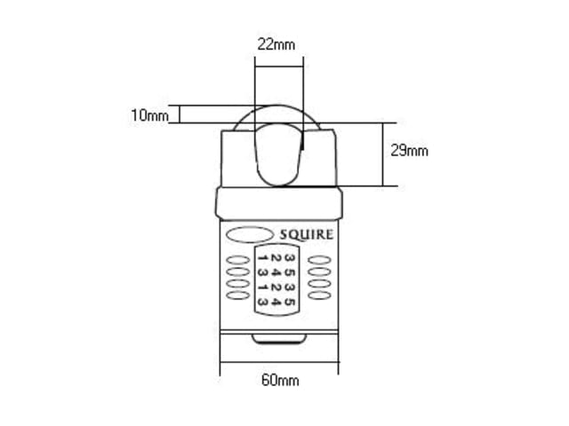 CP60 Combination Padlock 5-Wheel 60mm Close Shackle HSQCP60CS - Image 2