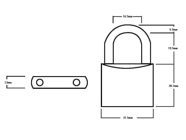 LN3 Lion Brass Padlock 30mm HSQLN3 - Image 2