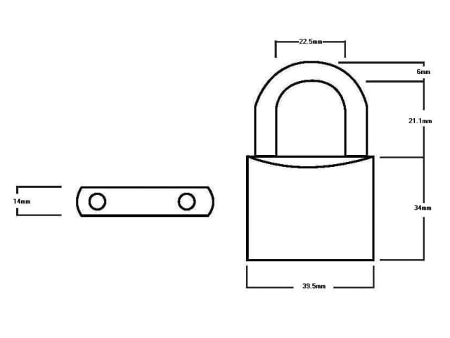 LN4 Lion Brass Padlock 5-Pin 40mm HSQLN4 - Image 2