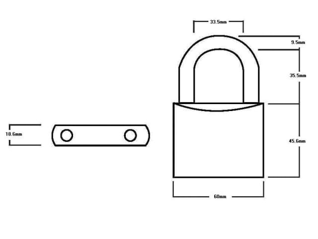 LN60 Lion Range Brass Padlock 60mm HSQLN60 - Image 2