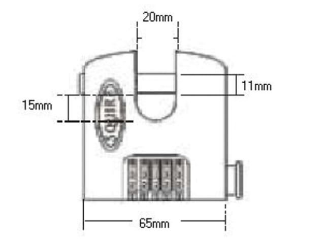 SHCB65 Stronghold Re-Codeable Padlock 4-Wheel HSQSHCB65 - Image 2