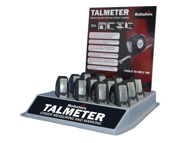 Talmeter Tapes 3m (Width 16mm) Display Tray (12 Pieces) HULTALM3DISP