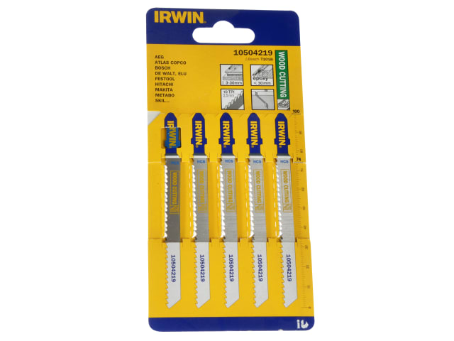 Wood Jigsaw Blades Pack of 5 T101B IRW10504219 - Image 2