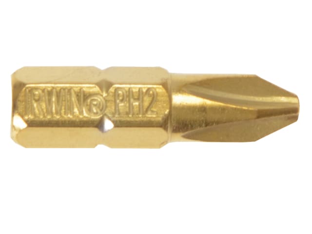 Screwdriver Bits Phillips PH2 25mm Titanium (Pack 10) IRW10504334