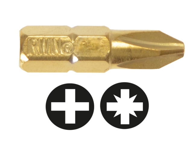 Screwdriver Bits Phillips PH2 25mm Titanium (Pack 10) IRW10504334 - Image 3