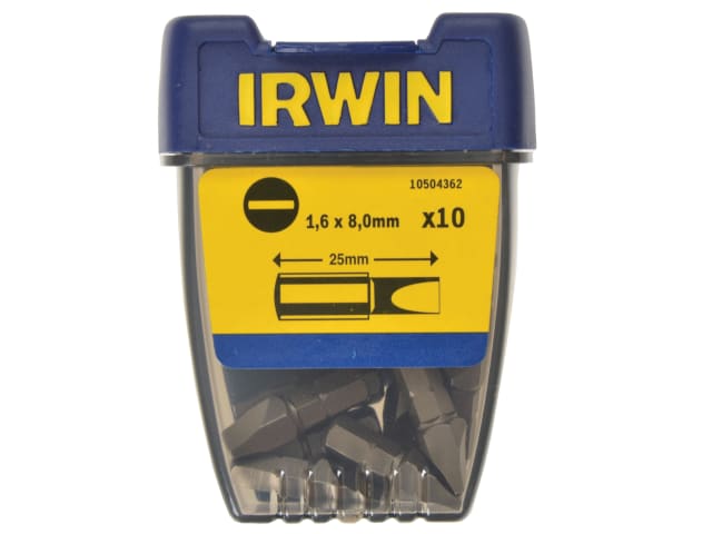 Screwdriver Bits Slotted 8 x 25mm (Pack 10) IRW10504362 - Image 2