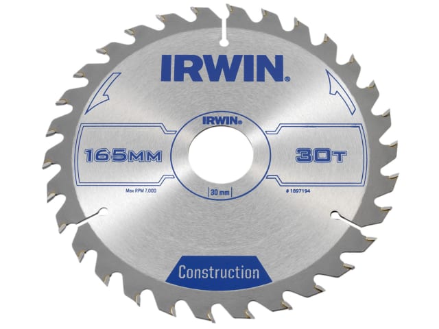 Construction Circular Saw Blade 165 x 30mm x 30T ATB IRW1897194