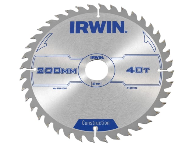 Construction Circular Saw Blade 200 x 30mm x 40T ATB IRW1897202