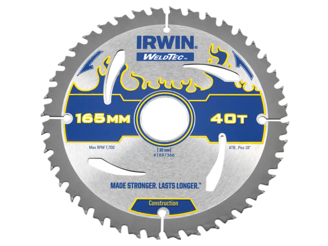 Weldtec Circular Saw Blade 165 x 30mm x 40T ATB IRW1897366