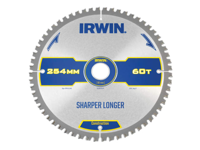 Construction Mitre Circular Saw Blade 254 x 30mm x 60T ATB/Neg IRW1897429
