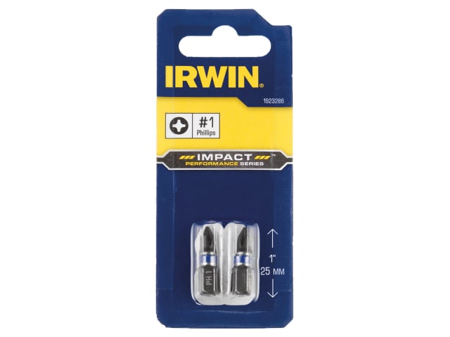 Impact Screwdriver Bits Phillips PH1 25mm (Pack 2) IRW1923286 - Image 3