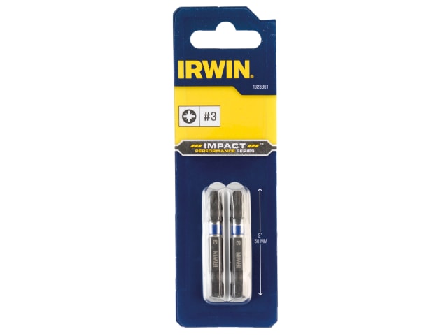 Impact Screwdriver Bits Pozi PZ3 50mm (Pack 2) IRW1923361 - Image 3