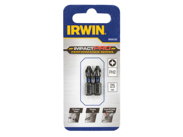 Impact Pro Performance Screwdriver Bits PH2 25mm (Pack 2) IRWIW6061302 - Image 3