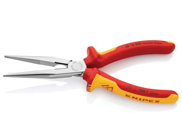VDE Long Snipe Nose Side Cutting Pliers 200mm KPX2616200 - Image 4