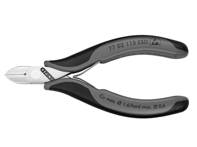 ESD Electronics Diagonal Cutters - Round Head Small Bevel 115mm KPX7702ESD - Image 3