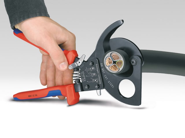 Cable Shears Ratchet Action Multi-Component Grip 280mm (11in) KPX9531280 - Image 3