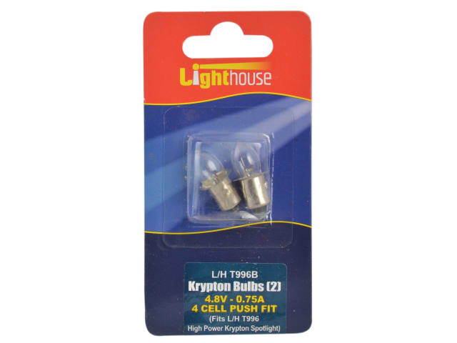 Krypton Bulbs (2) 4.8v Push (T996) L/HT996B - Image 2