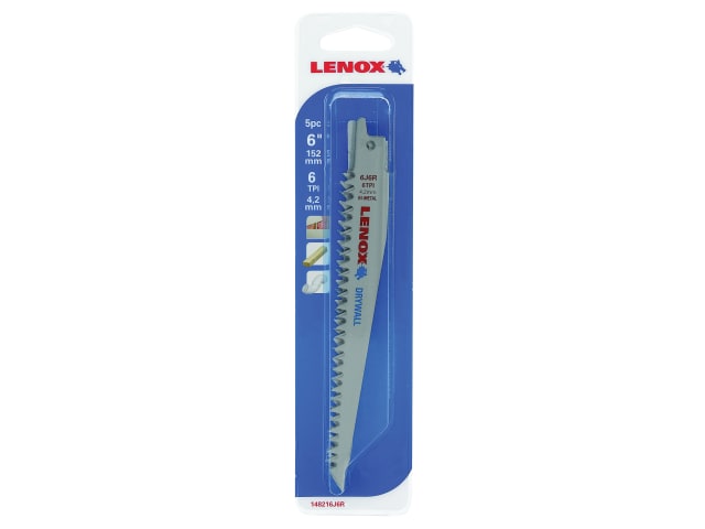 14821-6J6R Drywall Reciprocating Saw Blade 150mm 6 TPI LEN148216J6R - Image 2