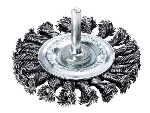 Knotted Wheel Brush with Shank 75 x 9mm - 0.50 Steel Wire LES41719811