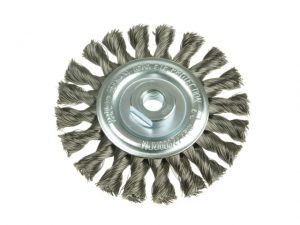 Knot Wheel Brush 115 x 14mm 22.2mm Bore -  0.50 Steel Wire LES472211
