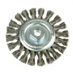 Knot Wheel Brush 115 x 14mm 22.2mm Bore -  0.5 Stainless Steel Wire LES472811