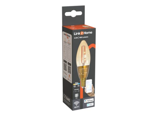 Wi-Fi LED SES (E14) Candle Filament Dimmable Bulb -  White 400 lm 4.5W LTHFE145W - Image 2